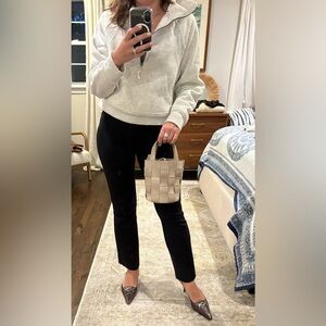 J. Crew Woven bucket bag in leather and suede